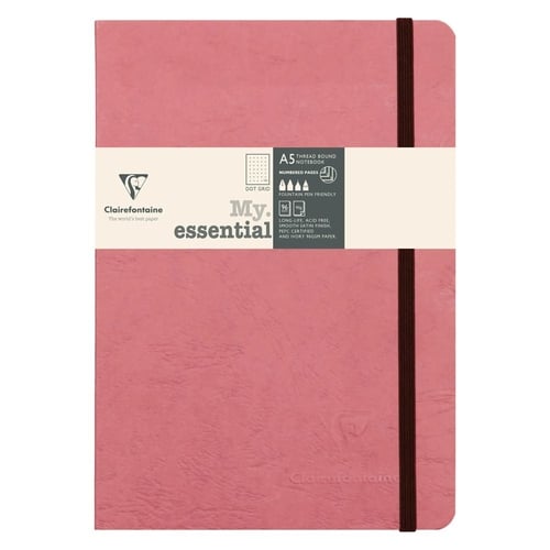 CUADERNO CF. COSIDO A5 96h DOT ROSA