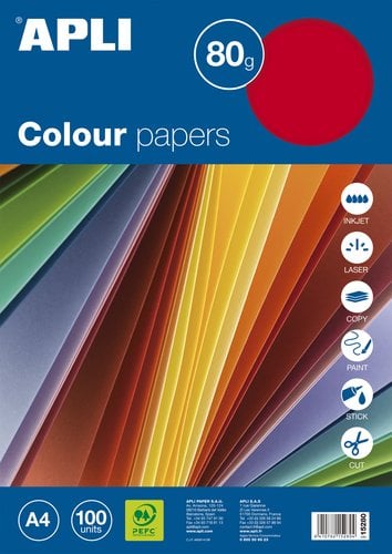 PAPEL COLOR A4 80g 100h SURTID.FLUOR