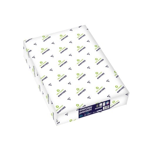 PAPEL RECICL. A3 EVERCOPY PREM. 80g 500h