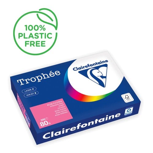 PAPEL COLOR A4 TROPHEE 80g 500h ROSA FUC
