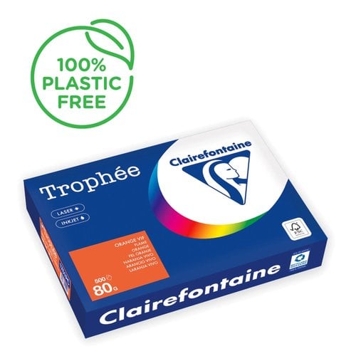 PAPEL COLOR A4 TROPHEE 80g 500h NARANJA