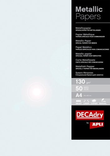 PAPEL METALIZAD.A4 APLI 130g 50h PERLA