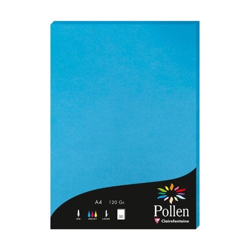 PAPEL CLAIREFONTAINE POLLEN A4 50h TURQU