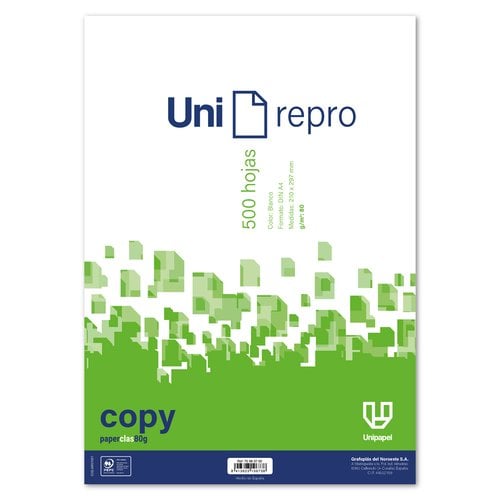 PAPEL A4 UNIREPRO 80g 500h COPY