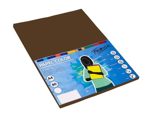 PAPEL COLOR FABRISA A4 80g 100h MARRON
