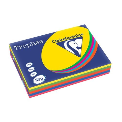 PAPEL COLOR A3 TROPHEE 80g 500h SURT.VIV