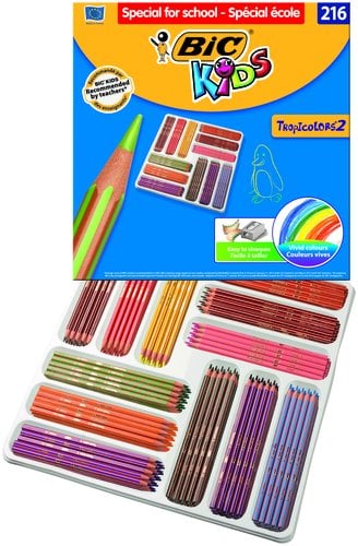 LAPICES COLOR BIC TROPICOLORS 2 C/216