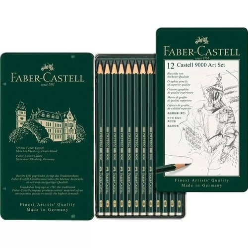 LAPIZ FABER 9000 Est.METAL 12 SURTIDOS