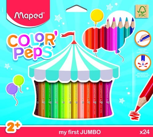 LAPICES COLOR MAPED COLOR PEPS JUMBO 24