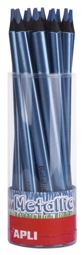 LAPIZ APLI JUMBO METALLIC TRI. AZUL B/18