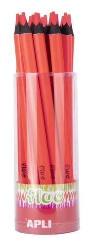 LAPIZ APLI JUMBO FLUOR TRI. ROJO