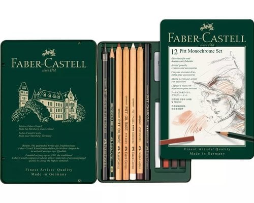 LAPIZ FABER PITT MONOCHROME est.METAL 12