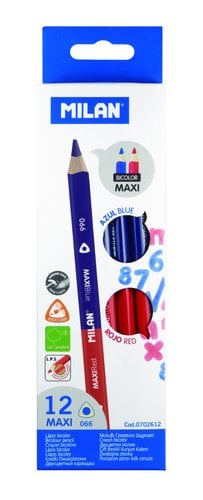 LAPICES MILAN BICOLOR MAXI AZ/RJ C/12