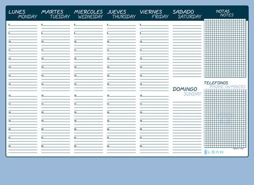 PLANNING LOAN SOBREMESA SEMANAL