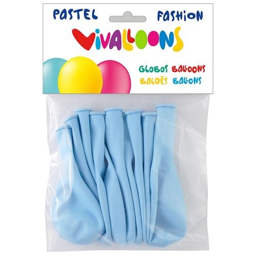 GLOBO PASTEL AZUL CLARO BOLSA DE 10