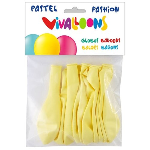 GLOBO PASTEL AMARILLO CLARO BOLSA DE 10