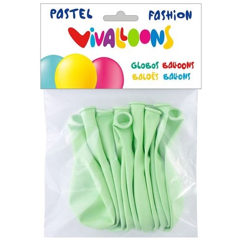 GLOBO PASTEL VERDE CLARO BOLSA DE 10
