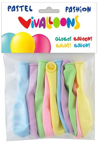 GLOBO PASTEL SURTIDO CLARO BOLSA DE 10