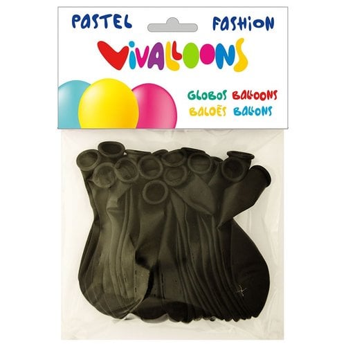 GLOBO FASHION PASTEL NEGRO BOLSA 20