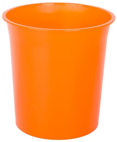 PTRNA PAPELERA PLASTICO CERRADA TRASL.NARANJA
