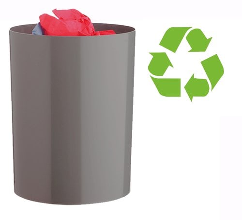 GS PAPELERA PLASTICO CERRADA A.2000 GRIS
