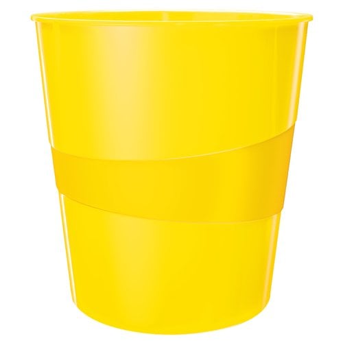 PAPELERA PLASTICO LEITZ WOW 15L AMARILLO
