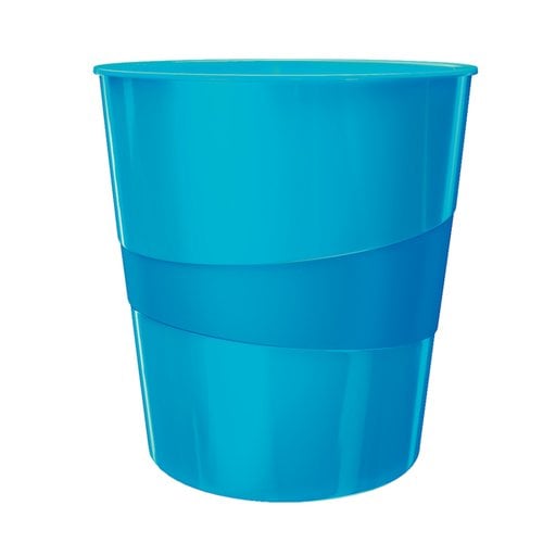 PAPELERA PLASTICO LEITZ WOW 15L AZUL