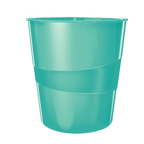 PAPELERA PLASTICO LEITZ WOW 15L TURQUESA