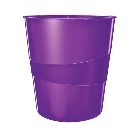PAPELERA PLASTICO LEITZ WOW 15L VIOLETA
