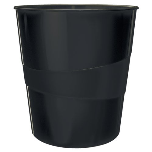 PAPELERA PLASTICO LEITZ WOW 15L NEGRO