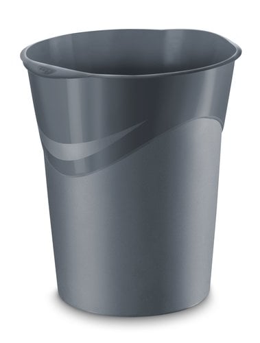PAPELERA PLAST. CERRADA CEP GLOSS GRIS