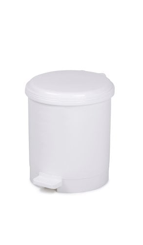 PAPELERA PL. CEP C/TAPA PEDAL 6L BLANC