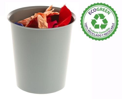 GS PAPELERA PLASTICO CERRADA A.2000 GRIS