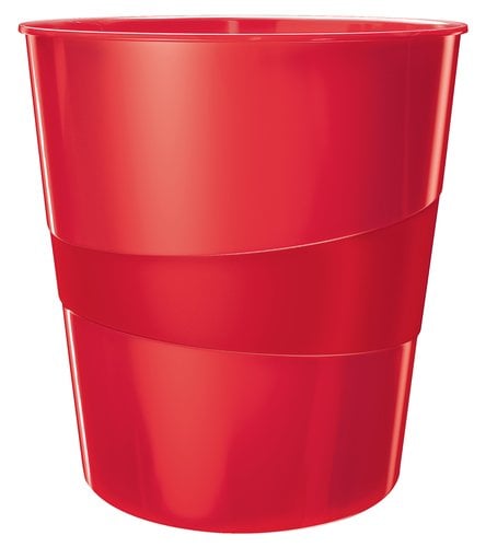 PAPELERA PLASTICO LEITZ WOW 15L ROJO