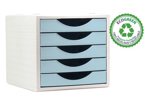AZ PS MODULO 5 CAJONES A.2000 AZUL PASTEL
