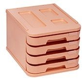 MODULO FAIBO 4 CAJONES NARANJA PASTEL