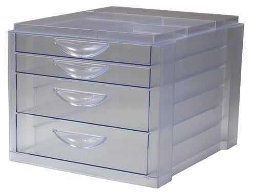 MODULO OLEF 4 CAJONES CRISTAL/CRISTAL