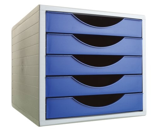 AZ MODULO 5 CAJONES GRIS/AZUL