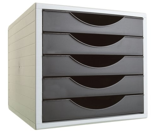 NE MODULO 5 CAJONES GRIS/NEGRO