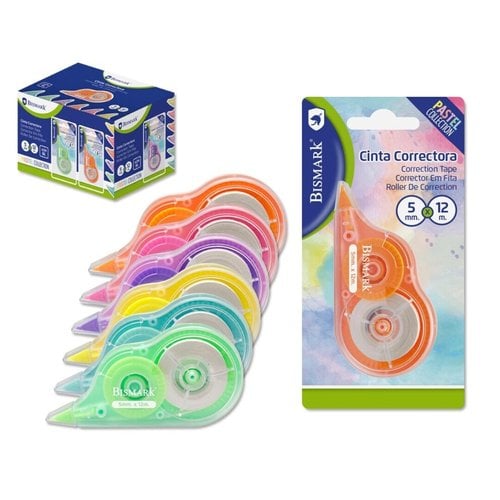 CORRECTOR CINTA BISMARK PASTEL 5x12 m