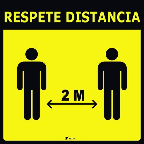 VINILO PARED 25x25 RESPETE DISTANCIA