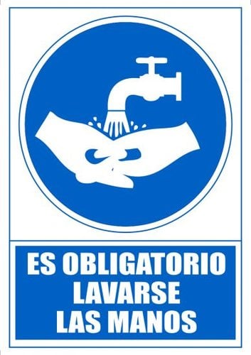 AZ SEÑAL ES OBLIGATORIO LAVARSE MANOS
