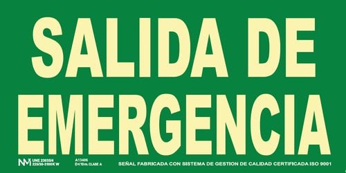 VE SEÑAL HOMOLOGADA SALIDA DE EMERGENCIA