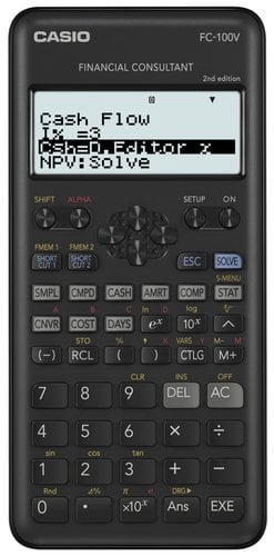 CALCULADORA FIN.CASIO 10+2 DIG.FC-100-V