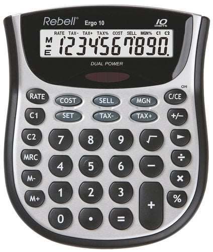 RE-Ergo 10 CALCULADORA SOBR.REBELL 10 DIG. ERGO 1
