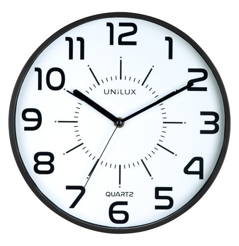 RELOJ PARED UNILUX POP NEGRO 28 cm Ø