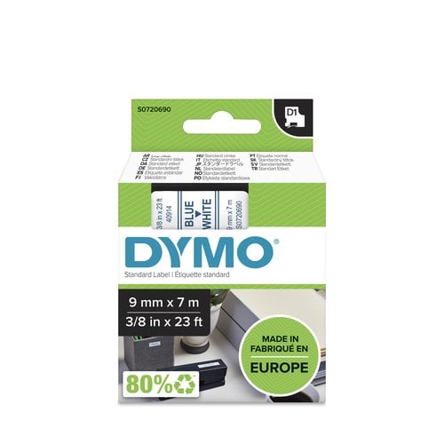CINTA ROT.DYMO LM D1 7m 9 AZUL s/BLANCO