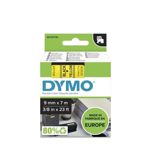 CINTA ROT.DYMO LM D1 7m 9 NEGR.s/AMAR.