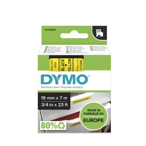 CINTA ROT.DYMO LM D1 7m 19 NEGR.s/AMAR.