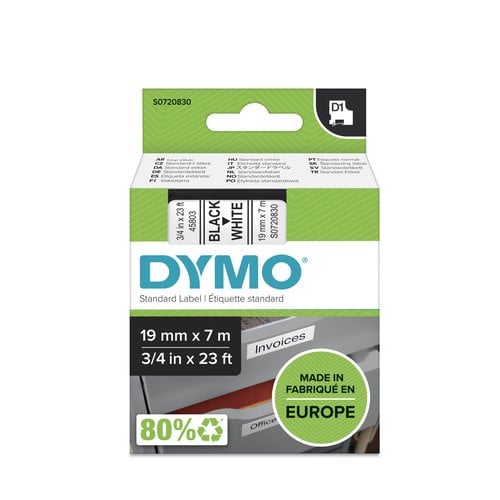 CINTA ROT.DYMO LM D1 7m 19 NEGR.s/BLANC